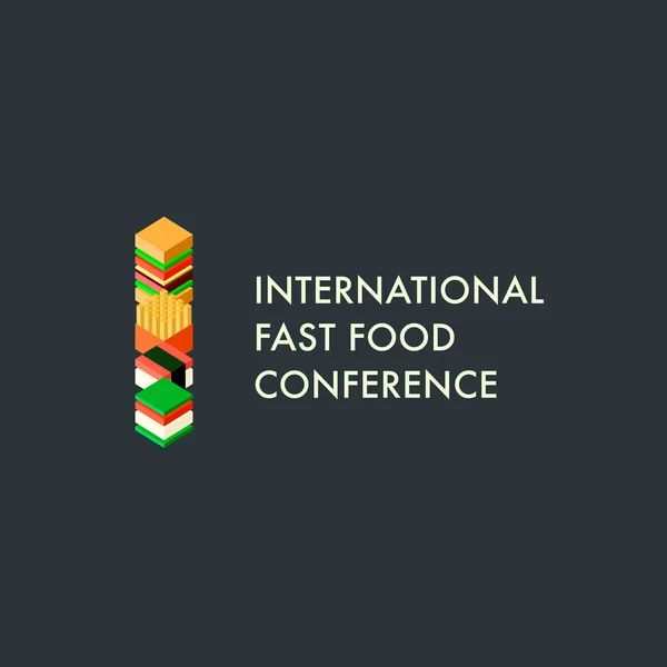 Vorlage für internationale Fast-Food-Konferenz, Logo — Stockvektor