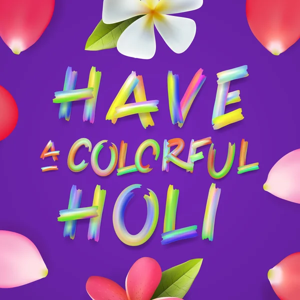 Avoir un Holi coloré, affiche du festival indien — Image vectorielle