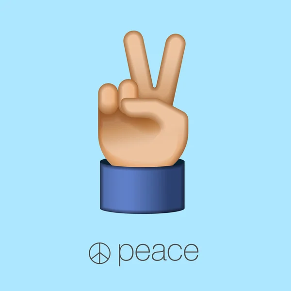 Peace sign, hand visar två fingrar — Stock vektor