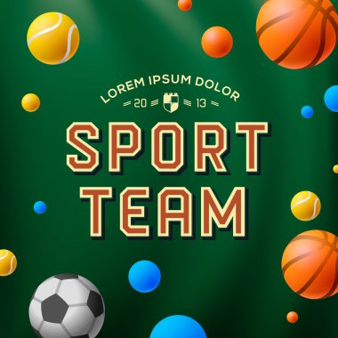 Sport team template, poster, flyer vector Sport team template, poster, flyer vector
