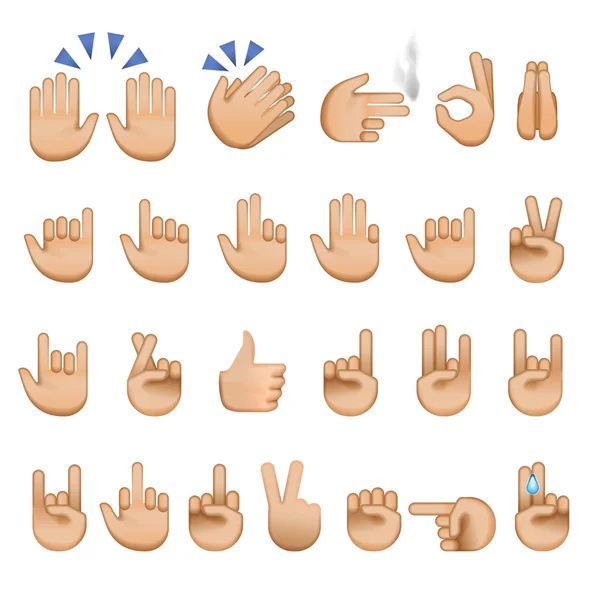 Handsymbole und Symbole, Emojis — Stockvektor