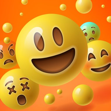 Arka plan ile grup smiley ifadeler