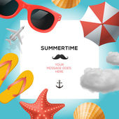 Картина, постер, плакат, фотообои "summertime traveling template", артикул 107687936