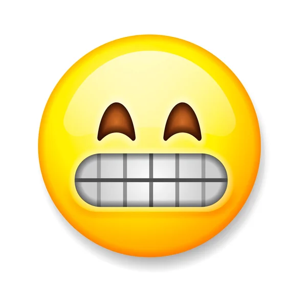 Emoji isolado no fundo branco, emoticon rosto sorridente —  Vetores de Stock