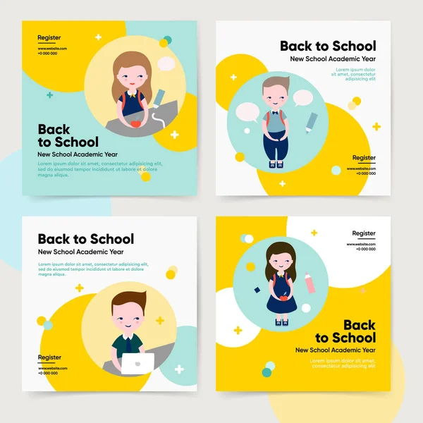 Torna al modello di bundle scolastico — Vettoriale Stock