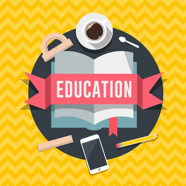 Education flat design concept for web and mobile services and apps. — Stock Photo, Image