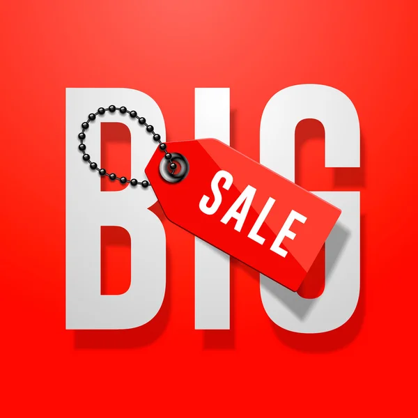 Big sale red poster with price tag, vector Eps10 illustration. — Stock Vector