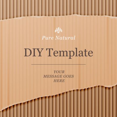 Diy template with cardboard texture background, vector illustration. clipart