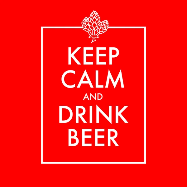保持冷静和喝啤酒海报 — 图库矢量图片