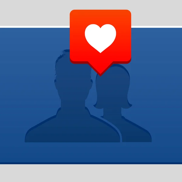 Alla hjärtans dag koncept, användaren avatar ikon och bubbla med hjärta — Stock vektor