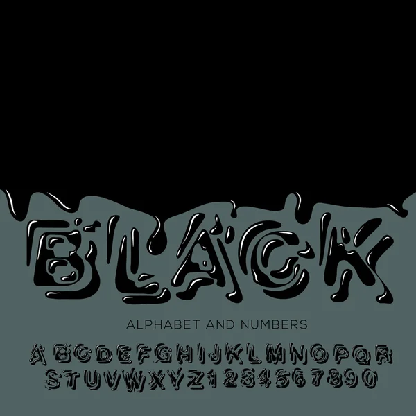 Alfabeto dipinto ad olio nero, vettoriale Eps10 illustrazione . — Vettoriale Stock
