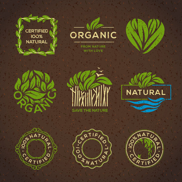 Organic food labels and elements