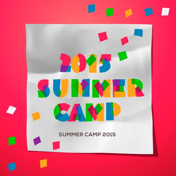 Travel themed Summer Camp poster — Stock Vector