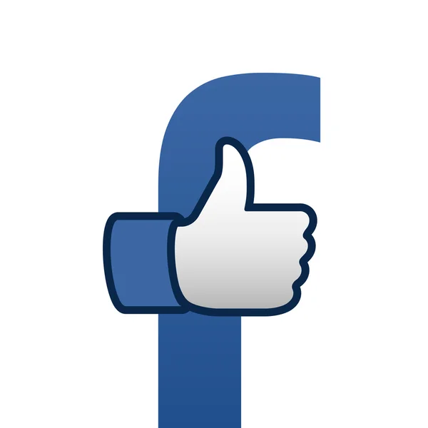 Facebook like thumbs up symbol icon — Stock Vector