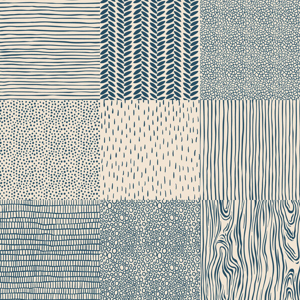 Seamless floral pattern set