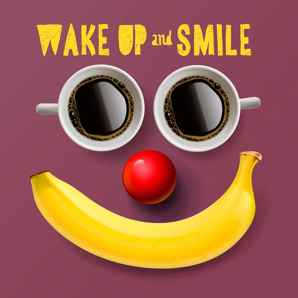 Wake up and smile, motivation background — Stock Vector