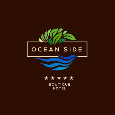 Otel, ocean side resort, logo tasarım logo