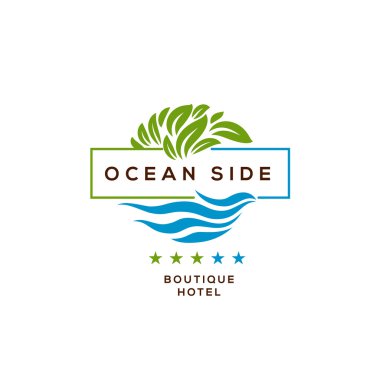 Otel, ocean side resort, logo tasarım logo