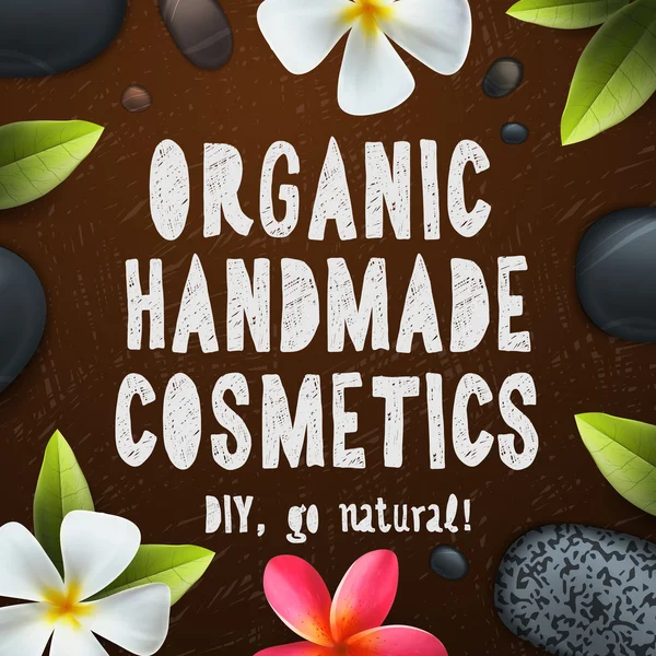 Kosmetik organik buatan tangan - Stok Vektor