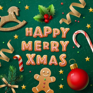 Neşeli Noel tebrik kartı tanımlama ile