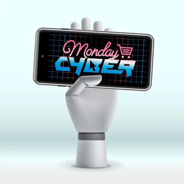 Cyber Monday concepto de compras y marketing online — Archivo Imágenes Vectoriales