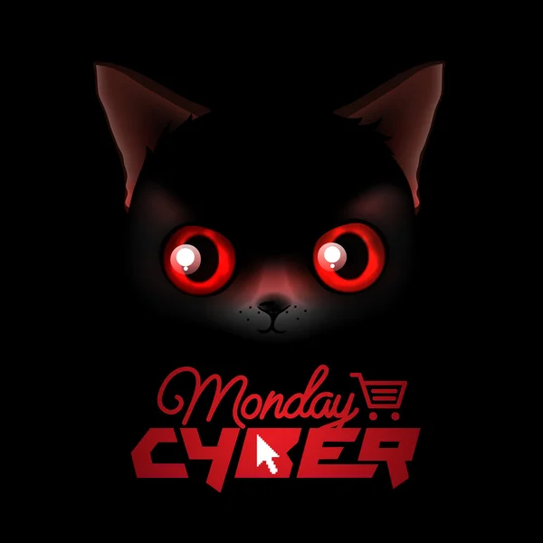 Cyber Monday achats en ligne et concept de marketing — Image vectorielle