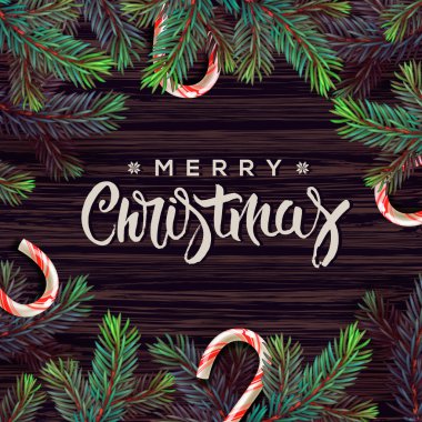 Dekor ile neşeli Noel tebrik kartı