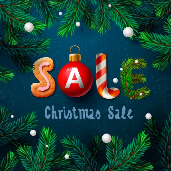 Cartaz de venda de Natal —  Vetores de Stock