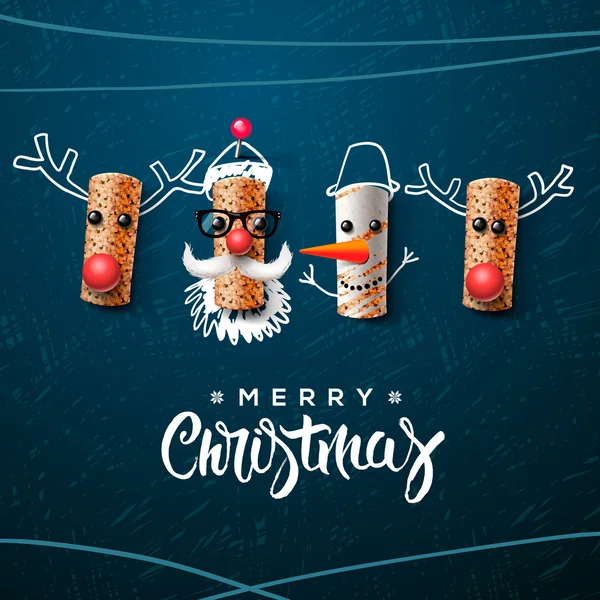 Christmas character, Santa Claus snowman, reindeer — Stock Illustration Christmas character, Santa Claus snowman, reindeer Royalty Free Stock Vectors