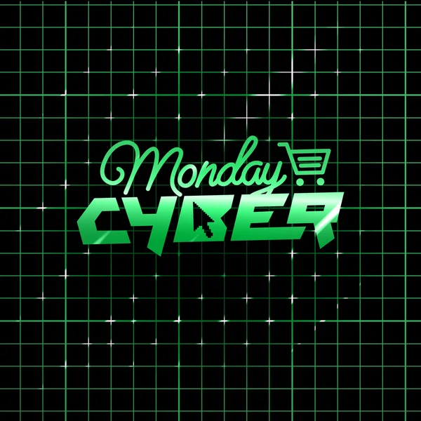 Cyber Monday concepto de compras y marketing online — Archivo Imágenes Vectoriales