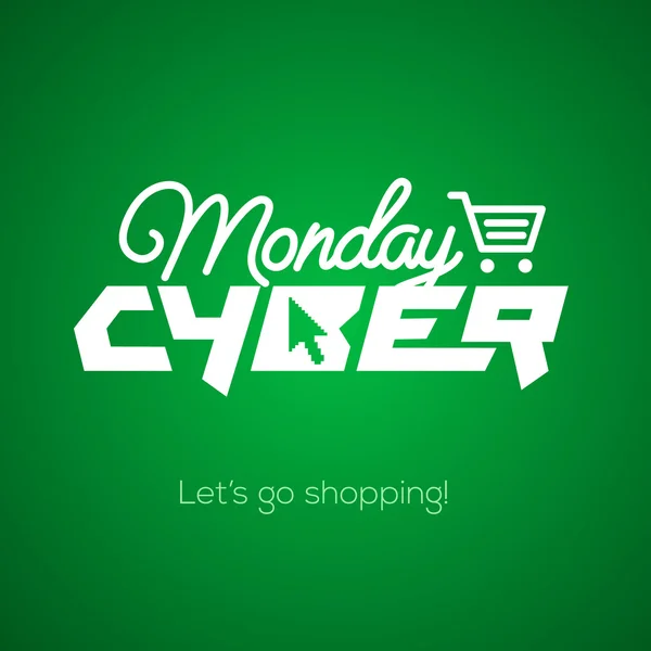 Cyber Monday concepto de compras y marketing online — Vector de stock