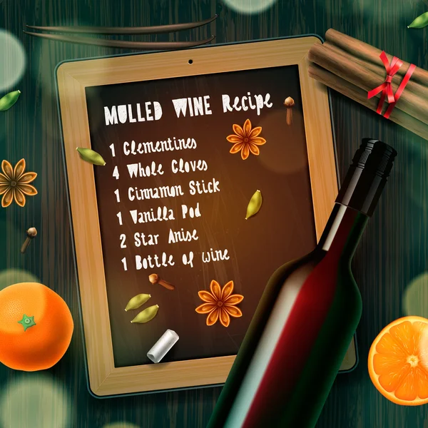 Noel içki şarap mulled — Stok Vektör