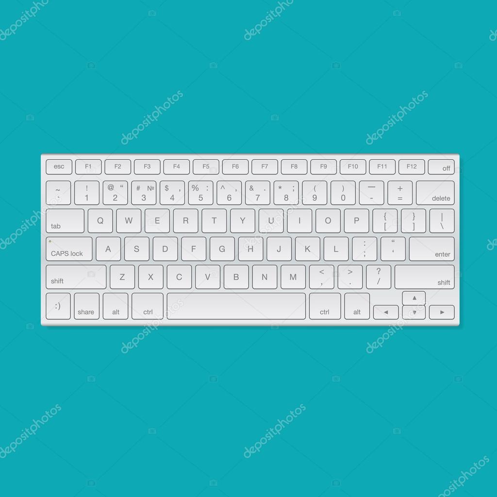 Computer keyboard, isolated