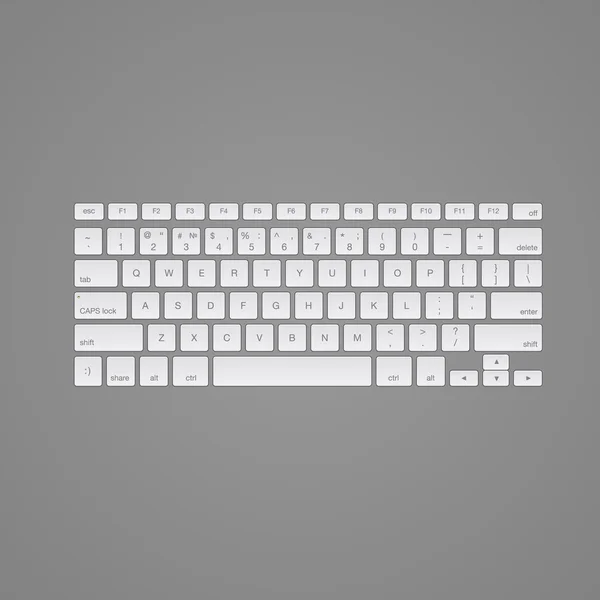 Computer keyboard, isolated — Stock Vector