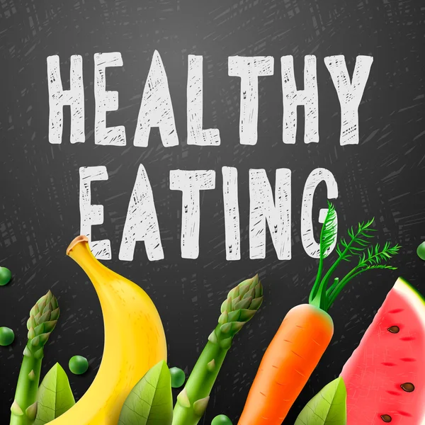 Healthy eating, concept with sample text — Stock Vector