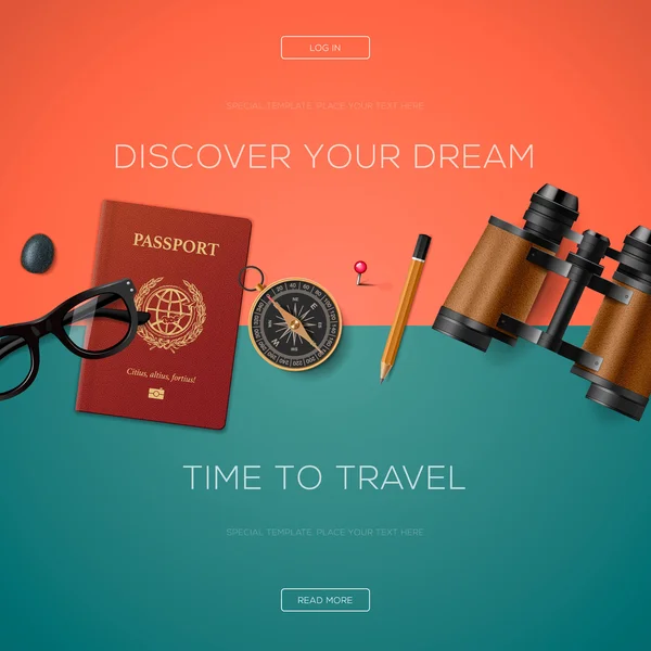 Tourism website template, vector illustration. — Stock Vector