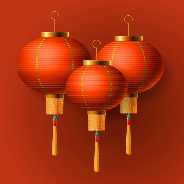 Orientalische chinesische Neujahrslaterne — Stockvektor