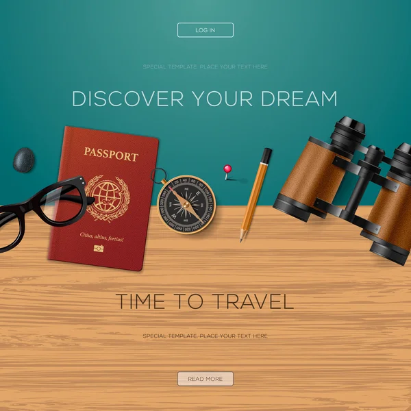 Modèle voyage et aventure, découvrez votre rêve — Image vectorielle