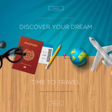 Turizm Web sitesi şablonu, seyahat için zaman