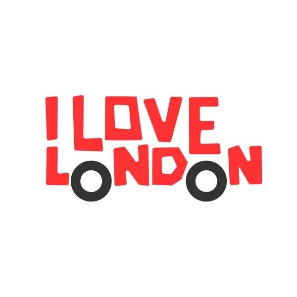 내가 사랑 하는 런던, t-셔츠 디자인, 그래픽, 로고 벡터 일러스트 레이 션. — 스톡 벡터