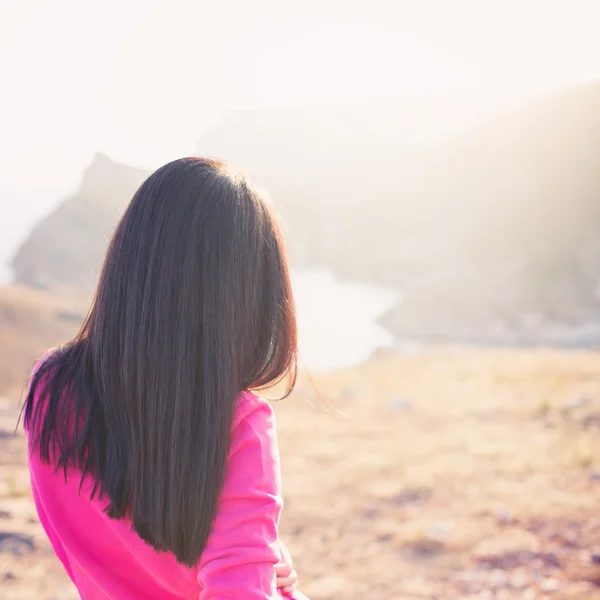 Beautiful and magical sunset. relaxed and happy — Stock Photo, Image