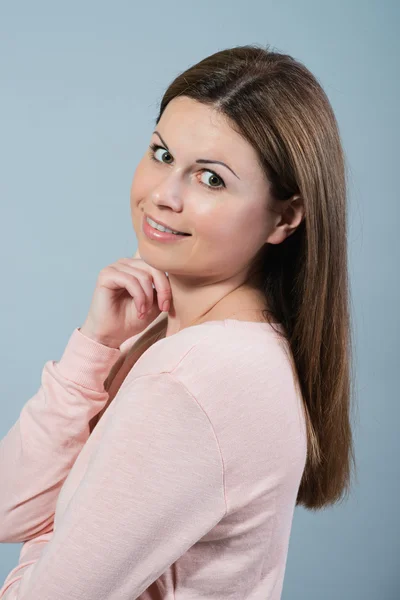 Portret van vrij schattige blonde meisje — Stockfoto