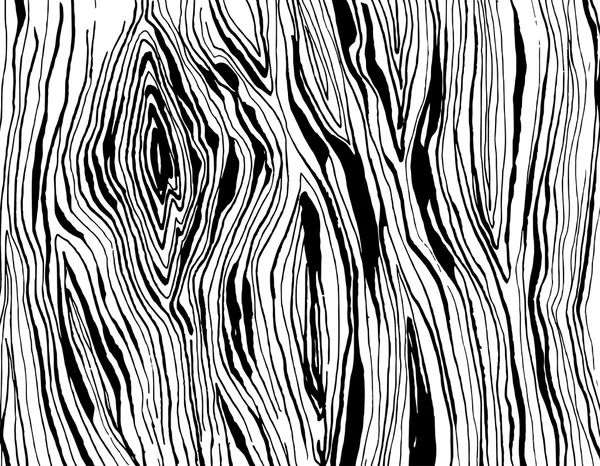 Textura de madera gruesa dibujada a mano. Blanco y negro — Vector de stock