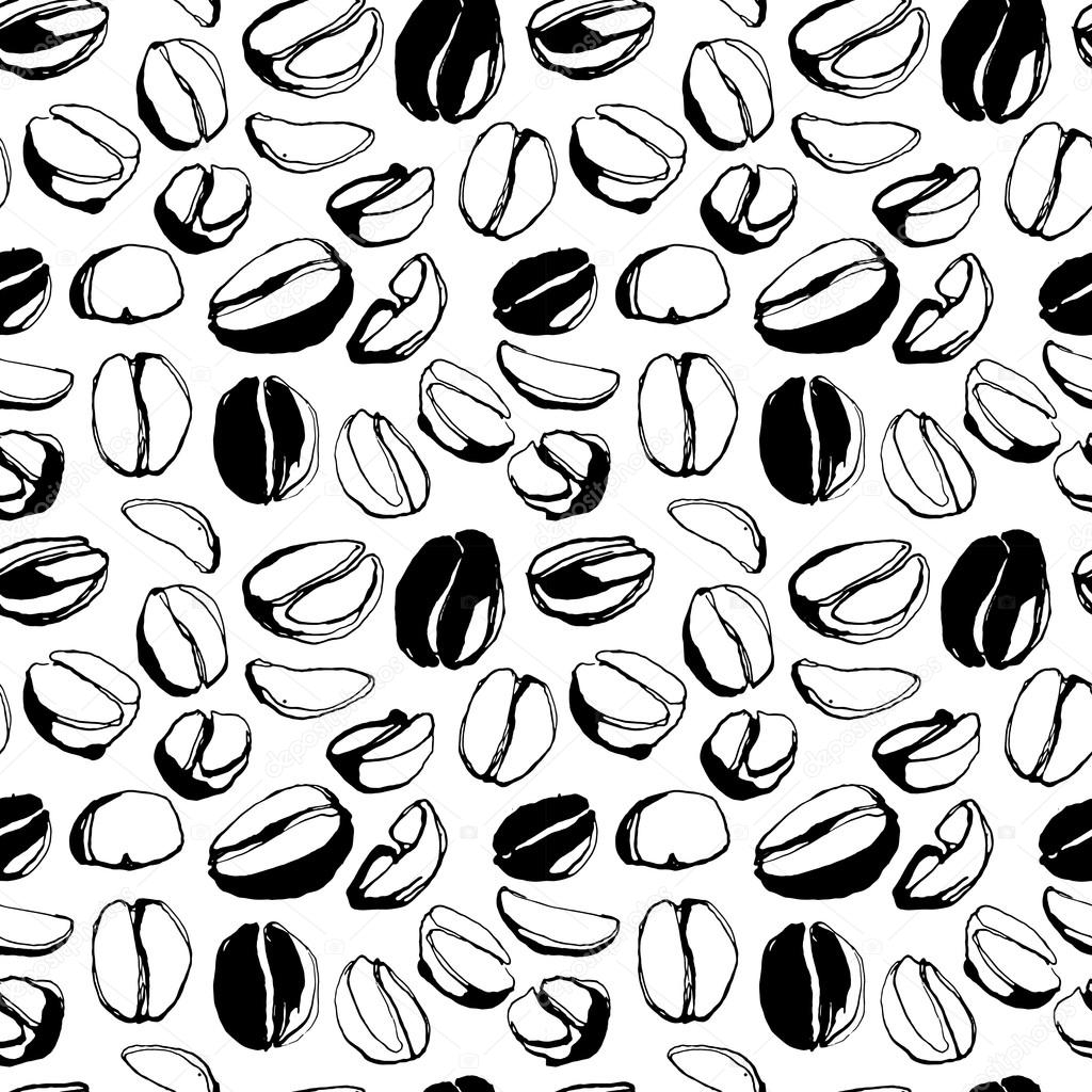 Grungy Hand Drawn Ink Roasted Coffee Beans Seamless Pattern Bla Vector Image By C Svsunny Vector Stock Grungy Hand Drawn Ink Roasted Coffee Beans Seamless Pattern Bla Vector Image By C Svsunny Vector Stock
