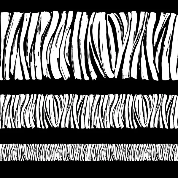 Patrón de marco de borde de fondo sin costuras de impresión Zebra. Negro y — Vector de stock