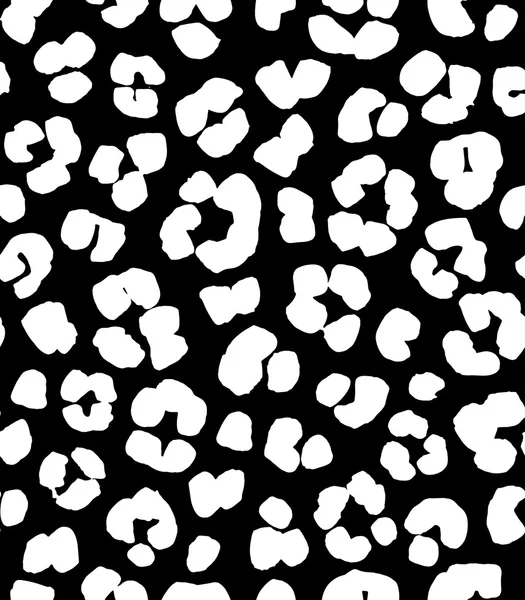Patrón de fondo sin costuras de impresión de leopardo. Blanco y negro — Vector de stock