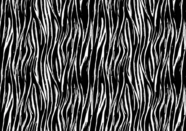 Zebra stampa senza soluzione di continuità modello di sfondo. Bianco e nero — Vettoriale Stock