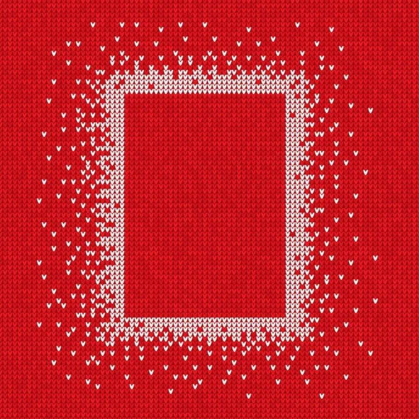 Handmade tricotado sem costura abstrato fundo vermelho padrão com w — Vetor de Stock