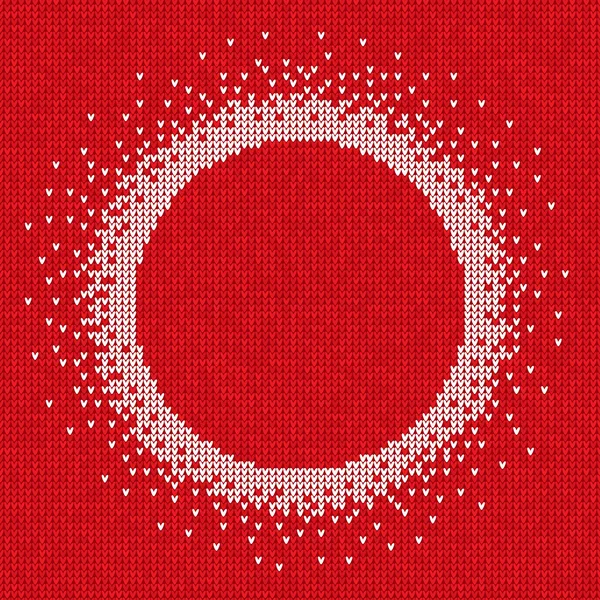 Handmade maglia senza cuciture astratto sfondo rosso modello con w — Vettoriale Stock