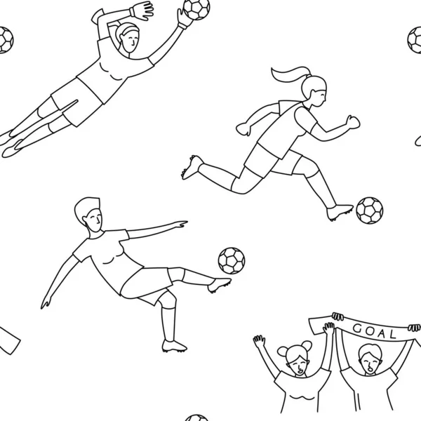 Жіночий Чемпіонат Світу Футболу Серед Жінок Які Грають Футбол Збігаються — стоковий вектор